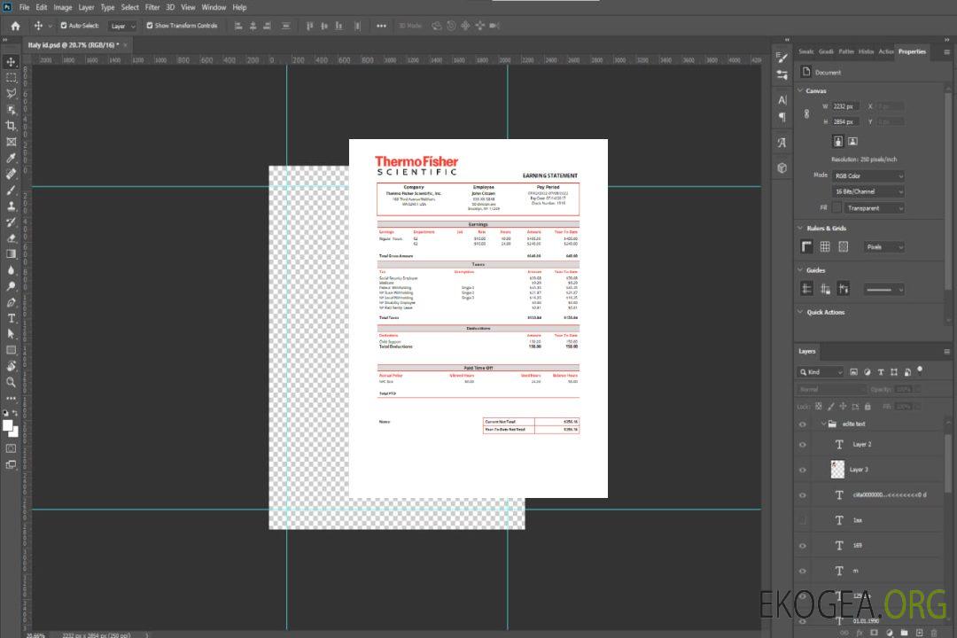 Fiche de paie de la société d'instruments de laboratoire Thermo Fisher Scientific aux États-Unis template Fiche de paie de la société d'instruments de laboratoire Thermo Fisher Scientific aux États-Unis template